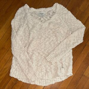 Abercrombie and Fitch Women's v-neck Cream Sweater